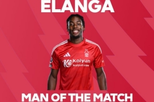 对阵旧主打进制胜球，伊兰加当选森林1-0曼联全场最佳球员